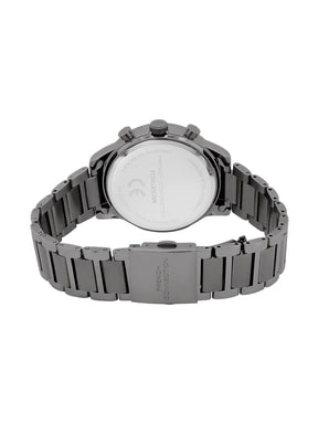 French Connection Sunray Blue Round Dial With  Gun Stainless Steel Strap Chronograph Watch - For Mens FCN0120GNM