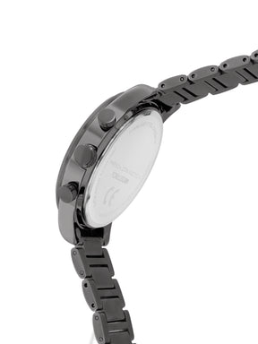 French Connection Sunray Blue Round Dial With  Gun Stainless Steel Strap Chronograph Watch - For Mens FCN0120GNM