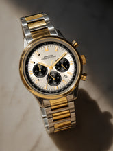 French Connection Sunray Silver Round Dial With Gold Two Tone Stainless Steel Strap Chronograph Watch - For Mens FCN0120TM