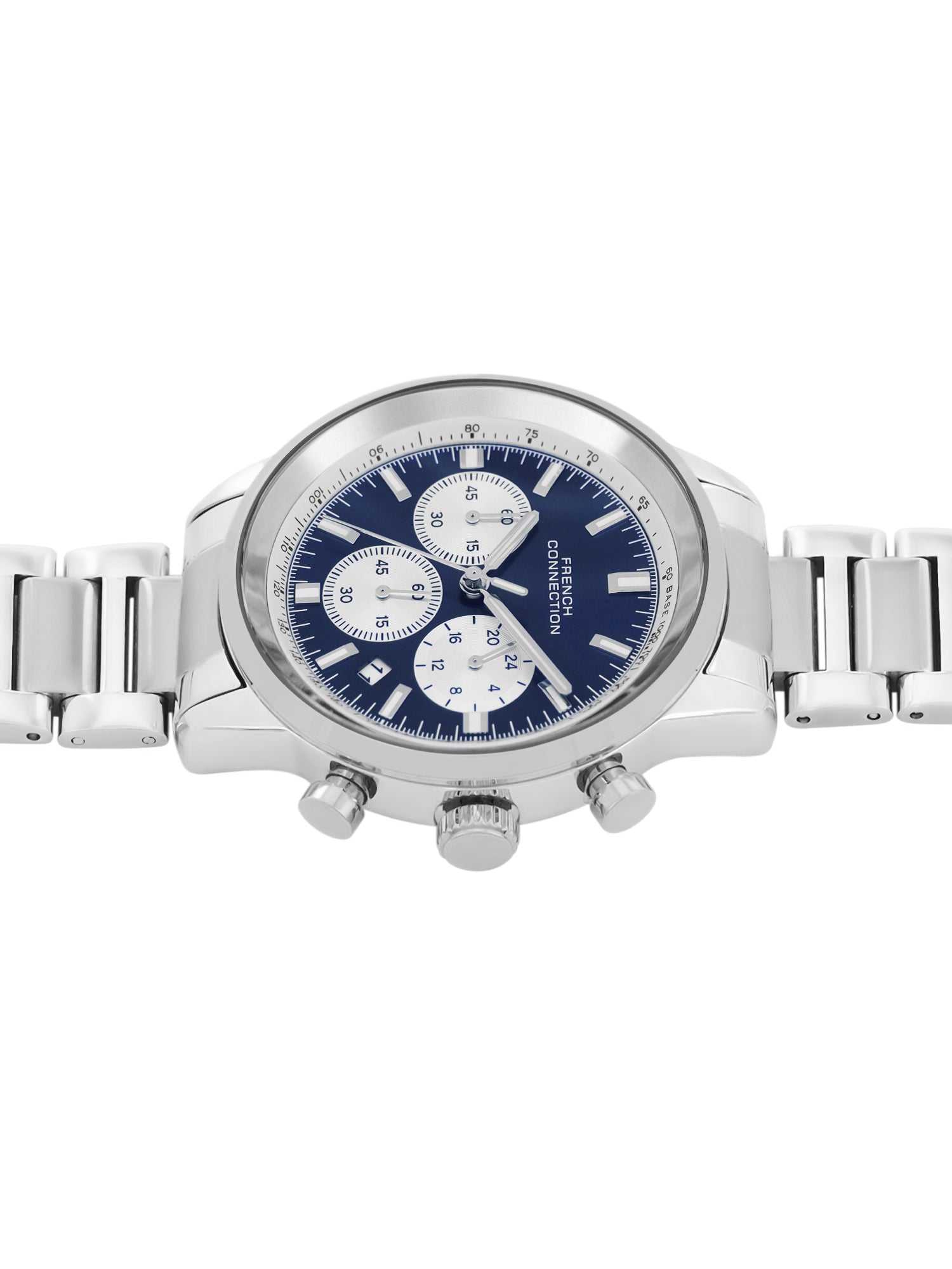 French Connection Sunray Blue Round Dial With Stainless Steel Strap Chronograph Watch - For Mens FCN0120USM