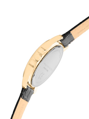 French Connection Sunray Maroon Round Dial With Black Leather Strap Watch - For Mens FCN0121BL