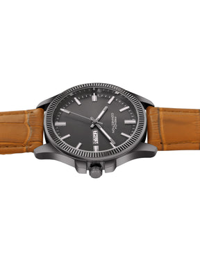 French Connection Sunray Gun Round Dial With Tan Leather Strap Watch - For Mens FCN0121TNL