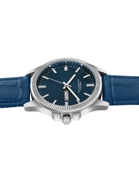 French Connection Sunray Blue Round Dial With Blue Leather Strap Watch - For Mens FCN0121UL