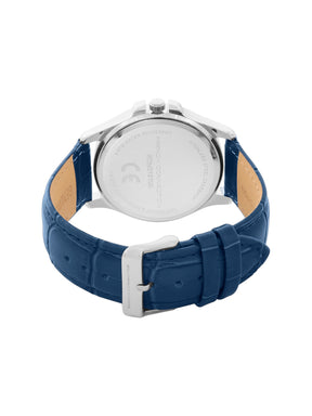 French Connection Sunray Blue Round Dial With Blue Leather Strap Watch - For Mens FCN0121UL