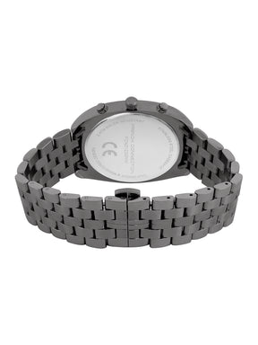 French Connection Textured Sky Blue Round Dial With  Gun Stainless Steel Strap Chronograph Watch - For Mens FCN0122GNM