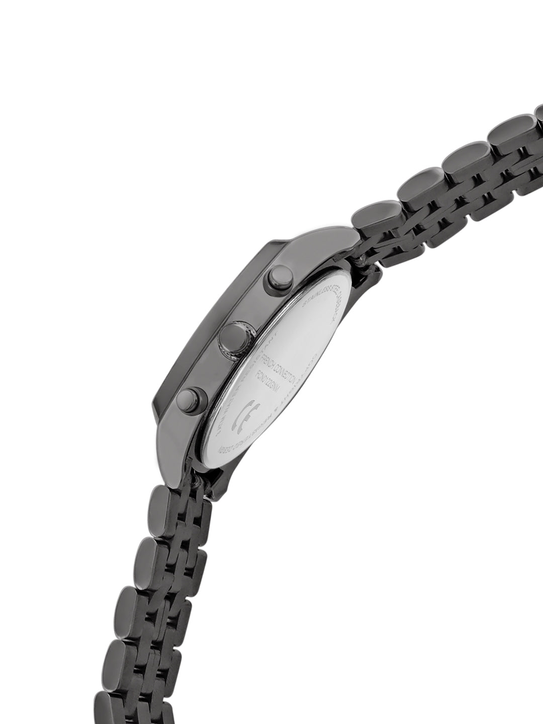 French Connection Textured Sky Blue Round Dial With  Gun Stainless Steel Strap Chronograph Watch - For Mens FCN0122GNM