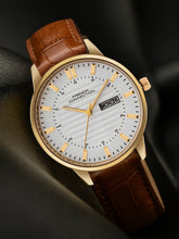 French Connection Textured Silver Round Dial With Brown Leather Strap Watch - For Mens FCN0123SBRL