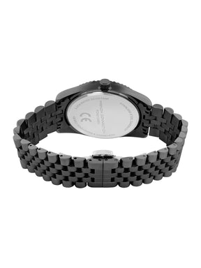 French Connection Sunray Black Round Dial With Black Stainless Steel Strap Multifunction Watch - For Mens FCN0124BM