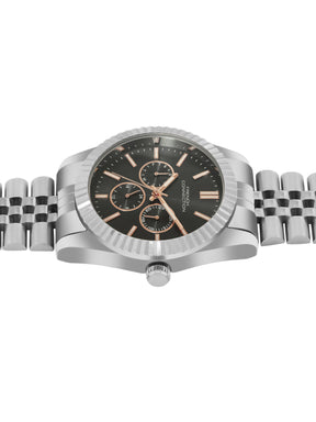 French Connection Sunray Grey Round Dial With Stainless Steel Strap Multifunction Watch - For Mens FCN0124SM