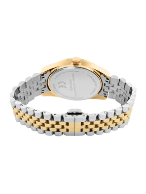 French Connection Sunray Brown Round Dial With Gold Two Tone Stainless Steel Strap Multifunction Watch - For Mens FCN0124TM