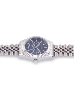 French Connection Sunray Blue Round Dial With Stainless Steel Strap Multifunction Watch - For Mens FCN0124USM