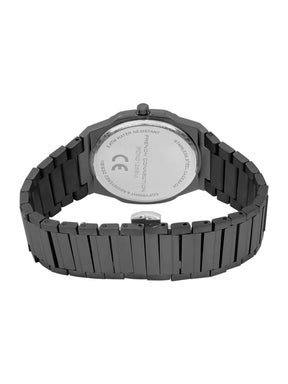 French Connection Textured Black Round Dial With Black Stainless Steel Strap Watch - For Mens FCN0125BM