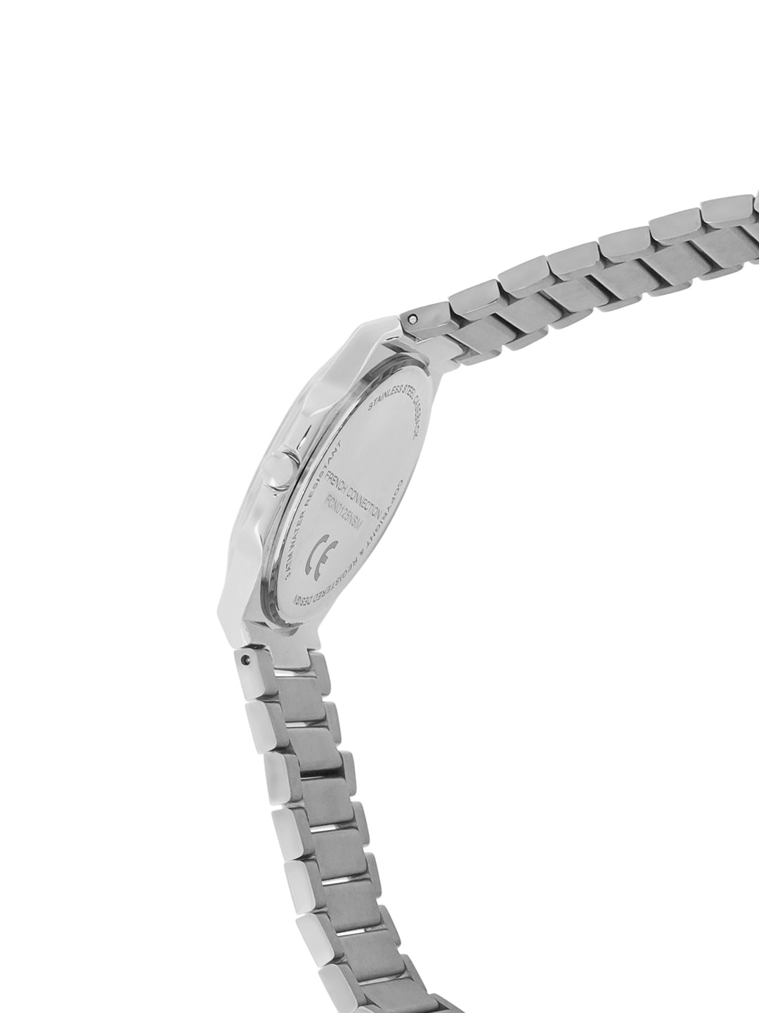 French Connection Textured Green Round Dial With Stainless Steel Strap Watch - For Mens FCN0125NSM