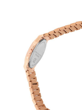 French Connection Textured Brown Round Dial With Rose Stainless Steel Strap Watch - For Mens FCN0125RGM