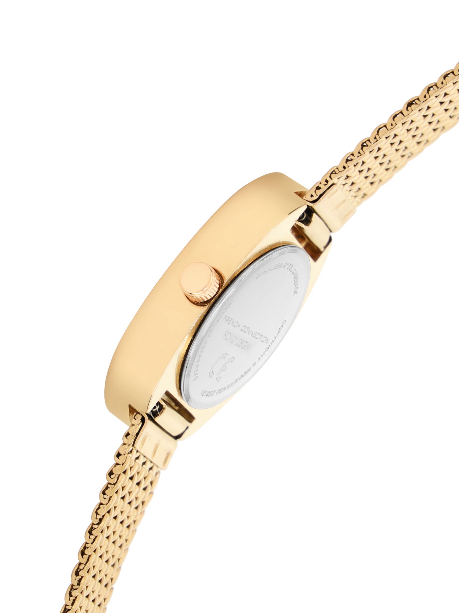 French Connection Mop Silver Rectangle Dial With Stainless Steel  Strap Watch - For Womens FCN0126GM
