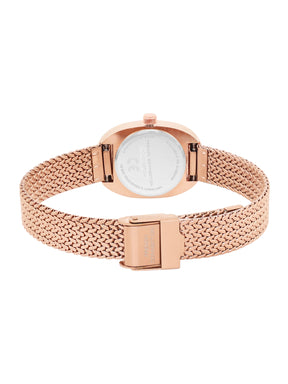 French Connection Mop Rosegold Rectangle Dial With Rose Stainless Steel  Strap Watch - For Womens FCN0126RGM