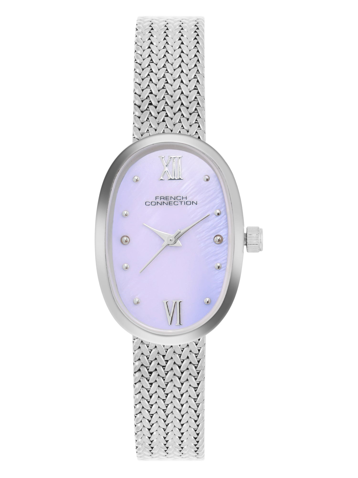 French Connection Mop Light Purple Rectangle Dial With Stainless Steel  Strap Watch - For Womens FCN0126SM