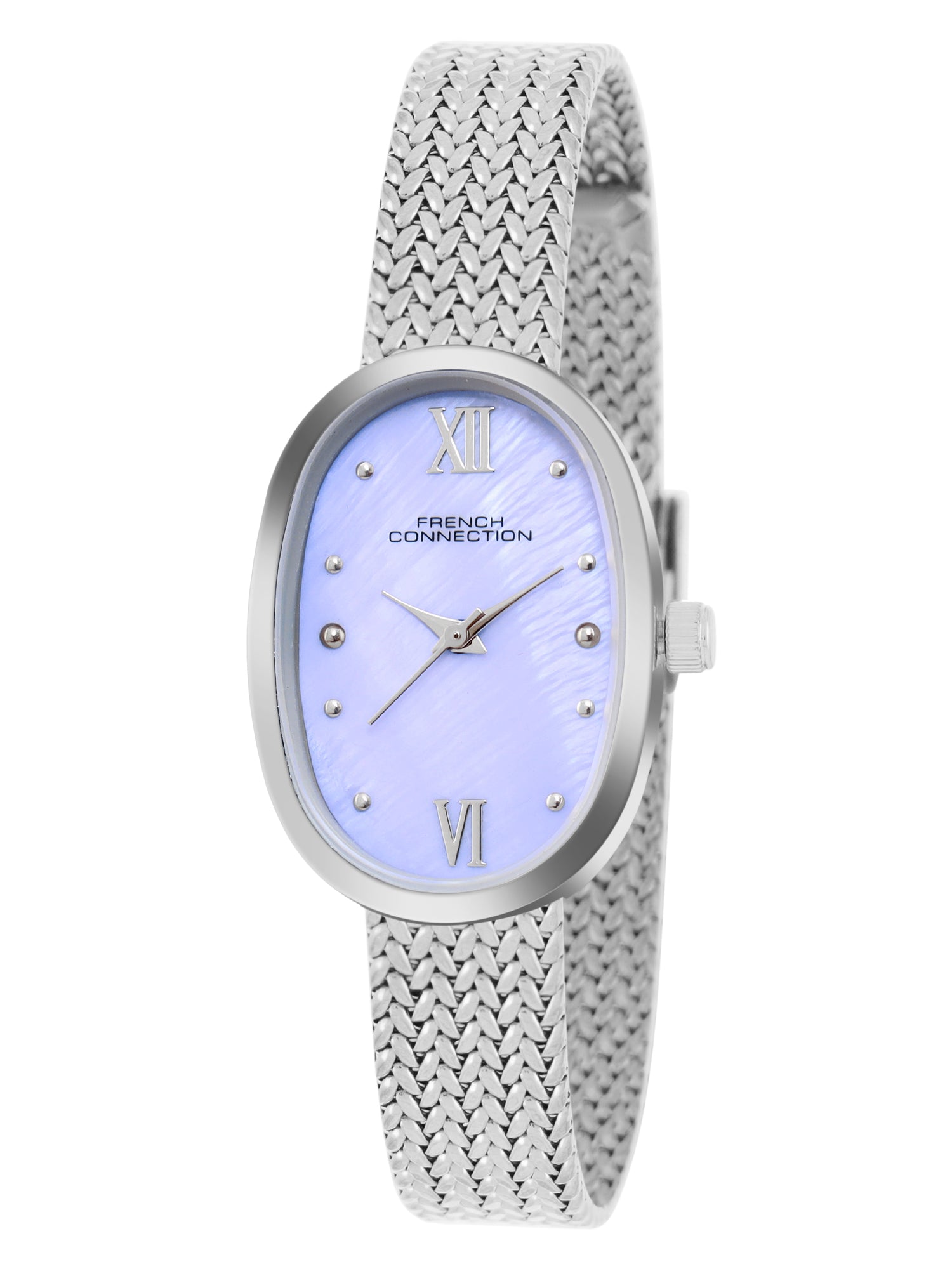 French Connection Mop Light Purple Rectangle Dial With Stainless Steel  Strap Watch - For Womens FCN0126SM