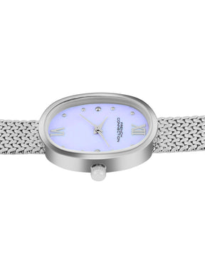 French Connection Mop Light Purple Rectangle Dial With Stainless Steel  Strap Watch - For Womens FCN0126SM