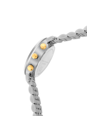 French Connection Sunray Green Round Dial With Gold Two Tone Stainless Steel Strap Chronograph Watch - For Womens FCN0127TM