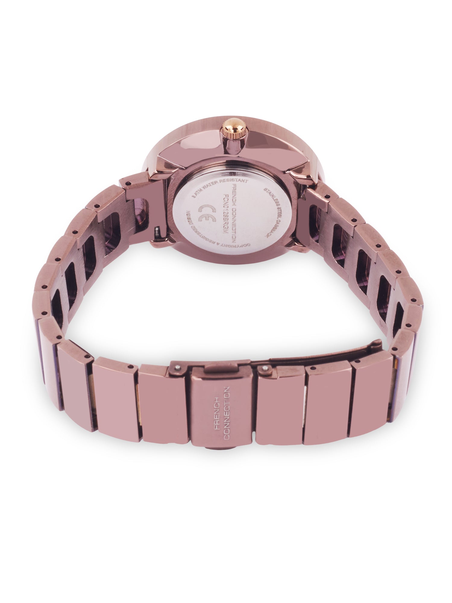 French Connection Mop Rosegold Round Dial With Rose Stainless Steel  Strap Watch - For Womens FCN0128RGM
