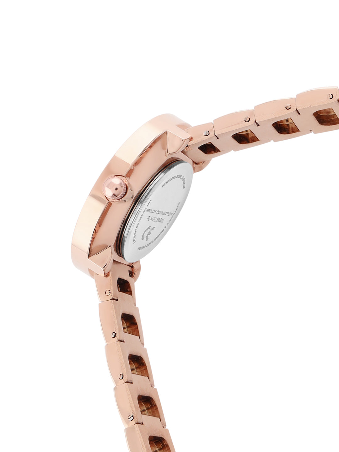 French Connection Mop Rosegold Round Dial With Rose Stainless Steel  Strap Watch - For Womens FCN0128RGM