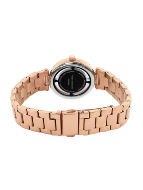 French Connection Sunray Rosegold Round Dial With Rose Stainless Steel  Strap Watch - For Womens FCN0129RGM