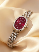 French Connection Sunray Burgundy Oval Dial With Stainless Steel  Strap Watch - For Womens FCN0130SM