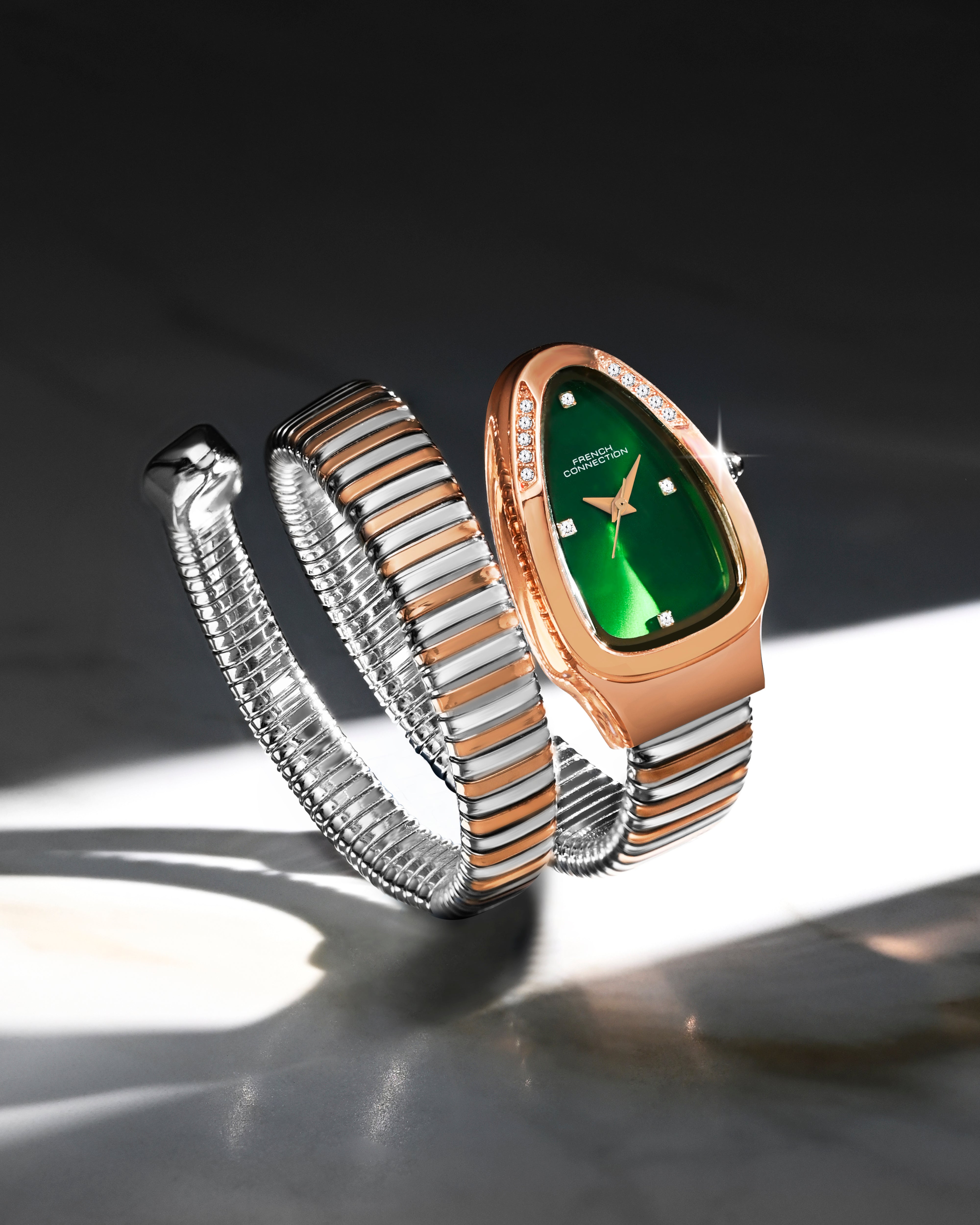 The Mystic Curve 2.0 Women’s Wrap Around Strap Analogue Watch | Green Embellished Oval Dial Trendy Watch - FCN0132NRTM