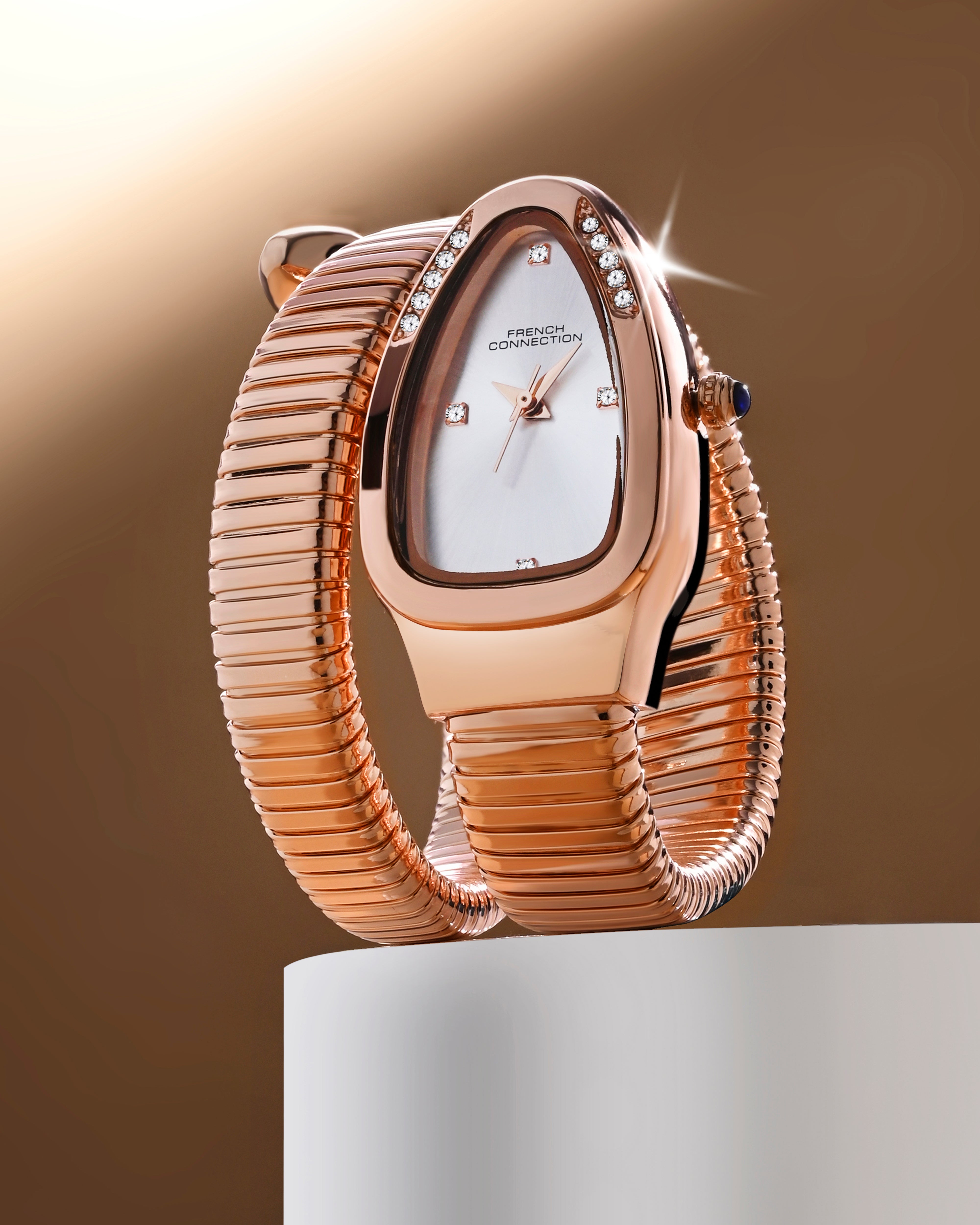 The Mystic Curve 2.0 Women’s Wrap Around Strap Analogue Watch | Silver Patterned Oval Dial Trendy Watch - FCN0132SRGM