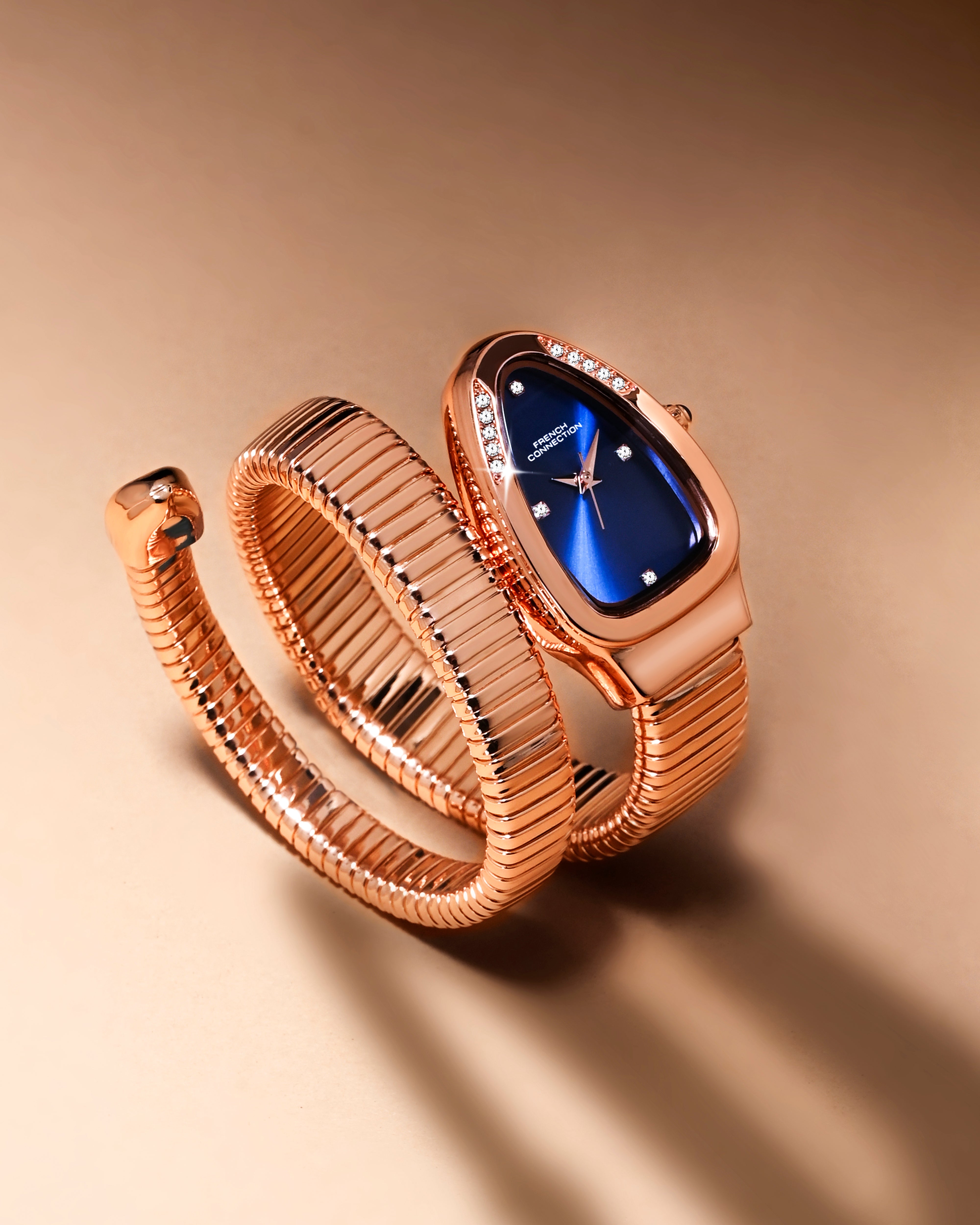 The Mystic Curve 2.0 Women’s Wrap Around Strap Analogue Watch | Royal Blue Oval Dial Trendy Watch - FCN0132URGM