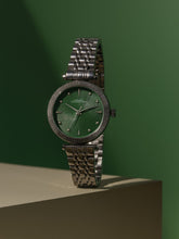 French Connection Textured Green Round Dial With Stainless Steel  Strap Watch - For Womens FCN0133SM