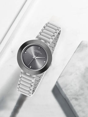 French Connection Sunray Gun Round Dial With Stainless Steel Strap Watch - For Womens FCN0136SM