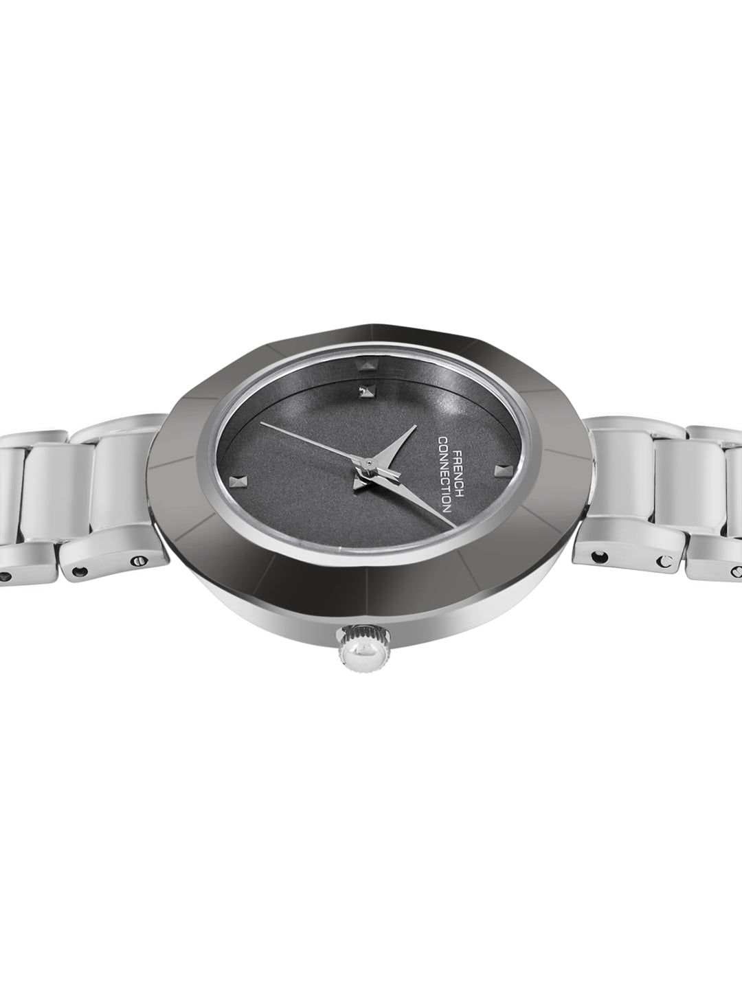 French Connection Sunray Gun Round Dial With Stainless Steel Strap Watch - For Womens FCN0136SM