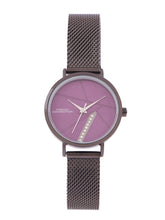French Connection Sunray Purple Round Dial With  Gun Stainless Steel  Strap Watch - For Womens FCN0137GNM