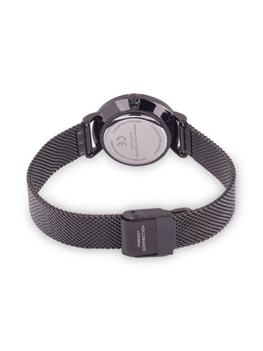 French Connection Sunray Purple Round Dial With  Gun Stainless Steel  Strap Watch - For Womens FCN0137GNM