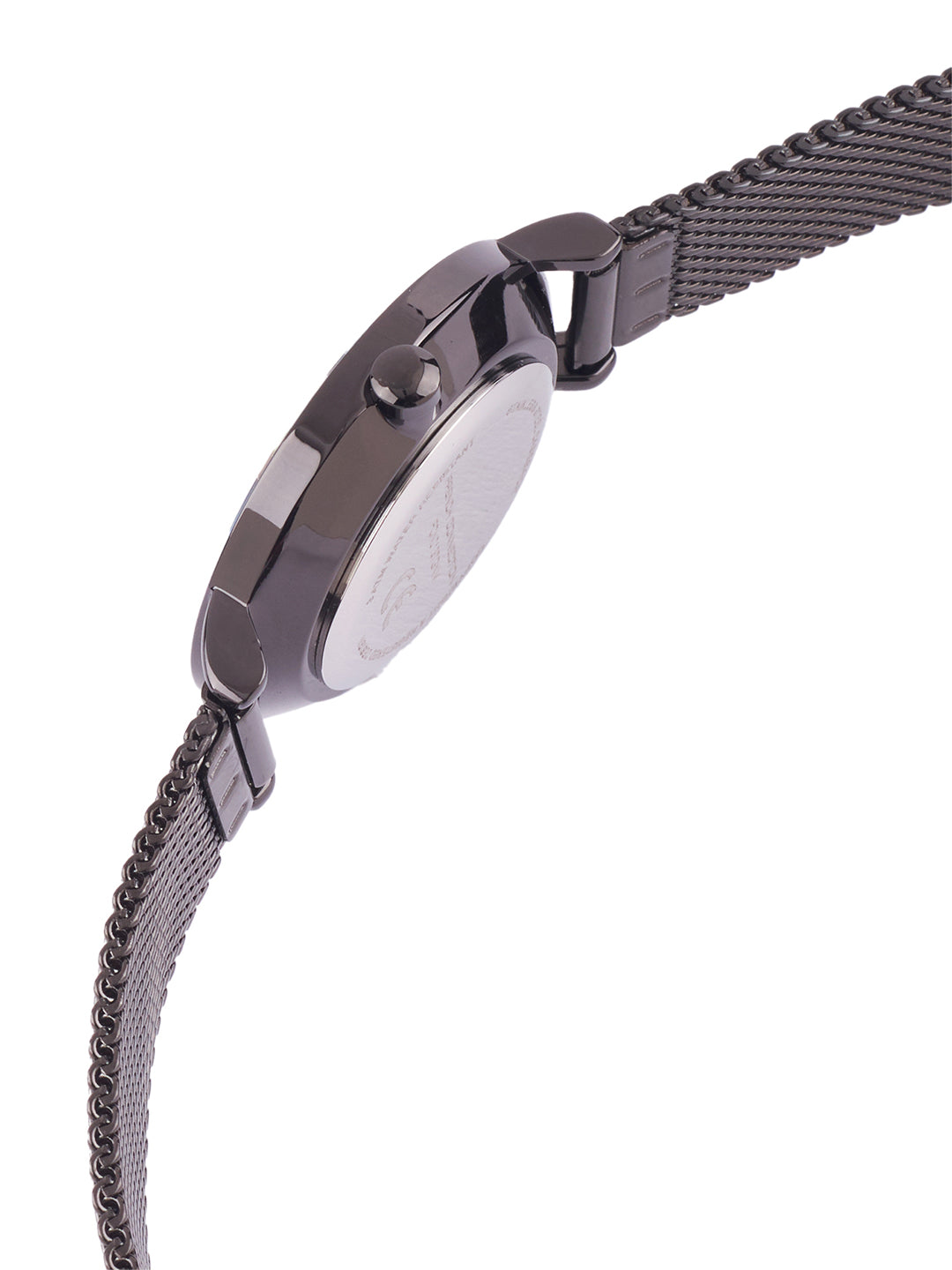 French Connection Sunray Purple Round Dial With  Gun Stainless Steel  Strap Watch - For Womens FCN0137GNM