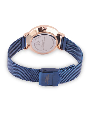 French Connection Sunray Blue Round Dial With Blue Stainless Steel  Strap Watch - For Womens FCN0137UM