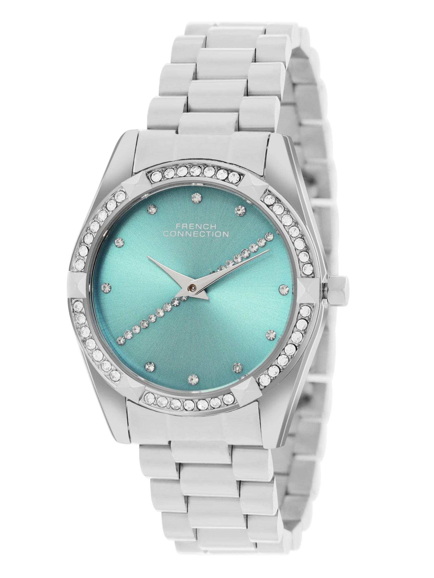 French Connection Sunray Sea Green Round Dial With Stainless Steel  Strap Watch - For Womens FCN0138SM