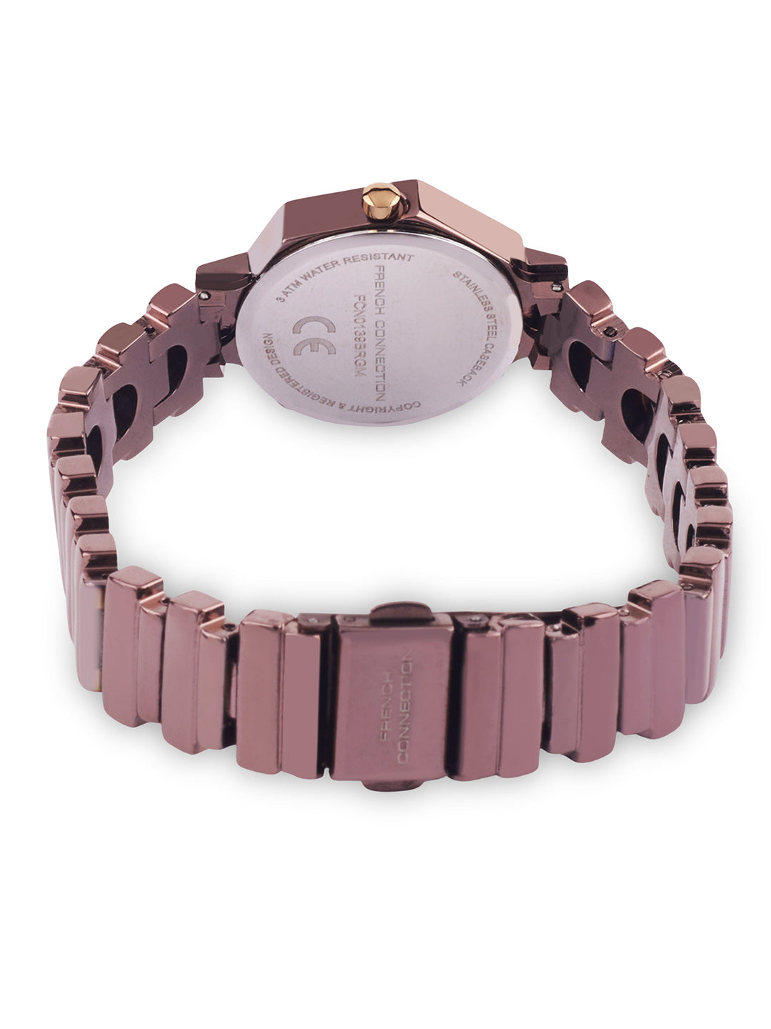 French Connection Mop Brown Hexagonal Dial With Brown Stainless Steel  Strap Watch - For Womens FCN0139BRGM