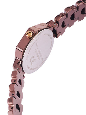 French Connection Mop Brown Hexagonal Dial With Brown Stainless Steel  Strap Watch - For Womens FCN0139BRGM