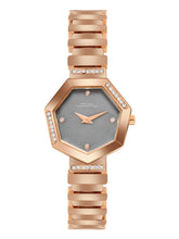 French Connection Mop Grey Hexagonal Dial With Rose Stainless Steel  Strap Watch - For Womens FCN0139RGM