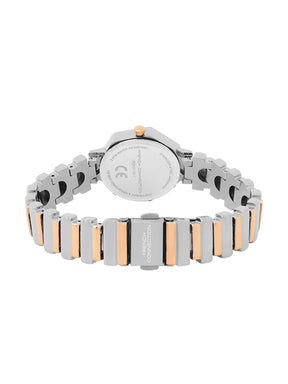 French Connection Mop Blue Hexagonal Dial With Rose Two Tone Stainless Steel  Strap Watch - For Womens FCN0139RTM