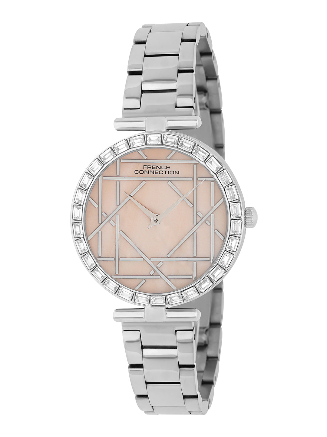 French Connection Mop Light Pink Round Dial With Stainless Steel  Strap Watch - For Womens FCN0141SM