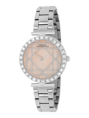 French Connection Mop Light Pink Round Dial With Stainless Steel  Strap Watch - For Womens FCN0141SM