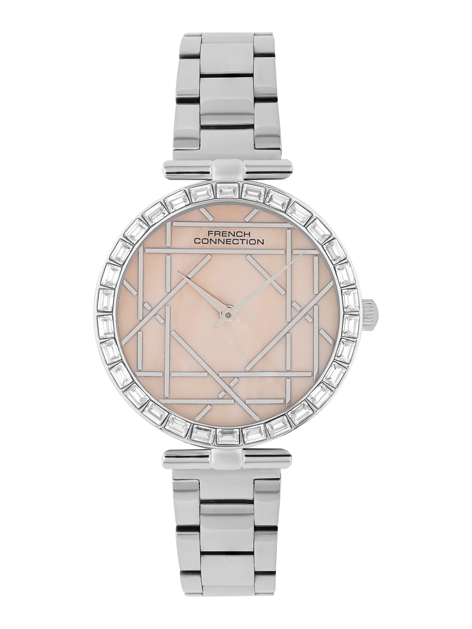 French Connection Mop Light Pink Round Dial With Stainless Steel  Strap Watch - For Womens FCN0141SM