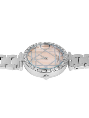 French Connection Mop Light Pink Round Dial With Stainless Steel  Strap Watch - For Womens FCN0141SM