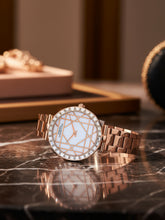 French Connection Mop Silver Round Dial With Rose Stainless Steel  Strap Watch - For Womens FCN0141SRGM