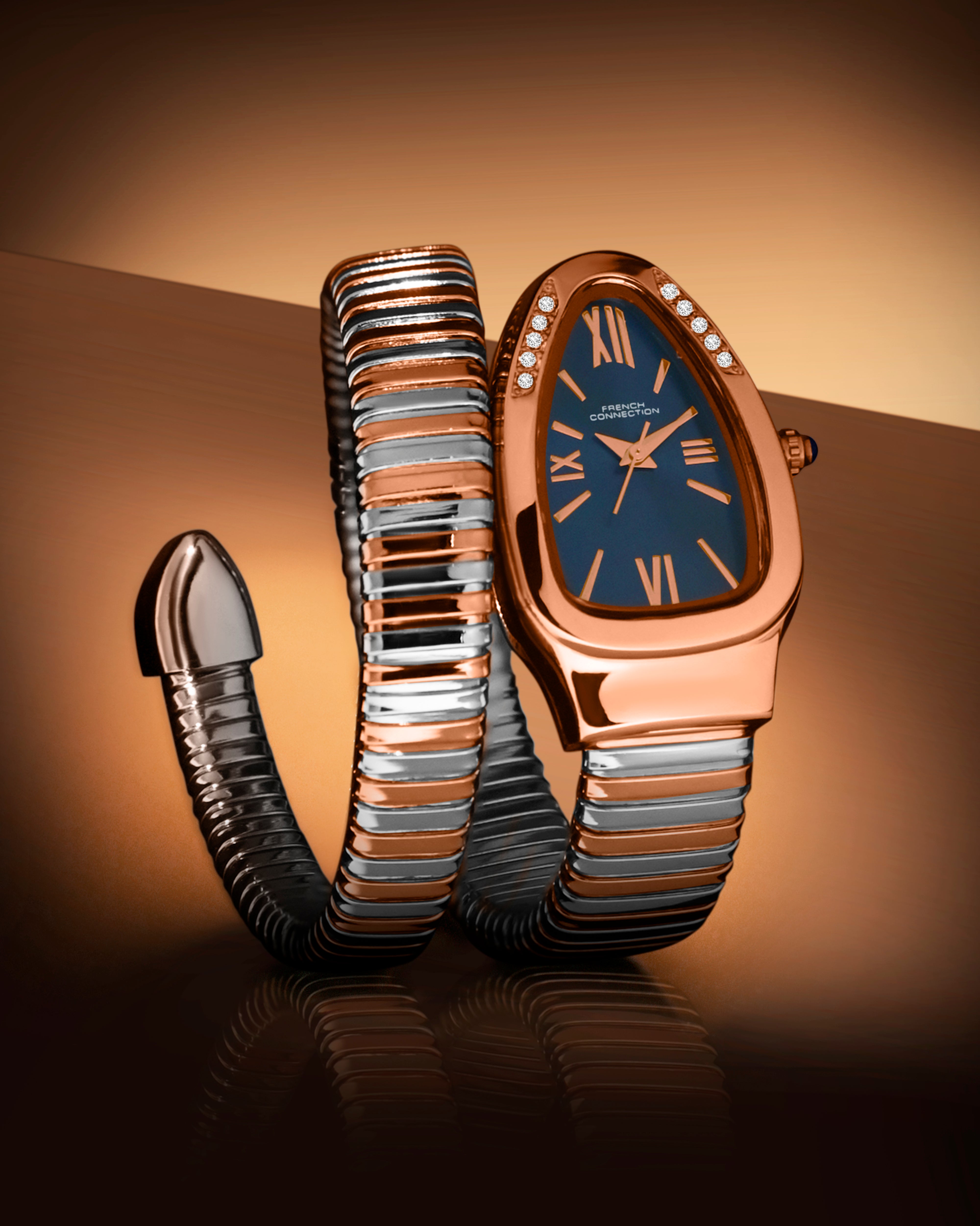 The Eternelle Curve Women's Snake Wrap Design Analog Watch | FCN0142URTM