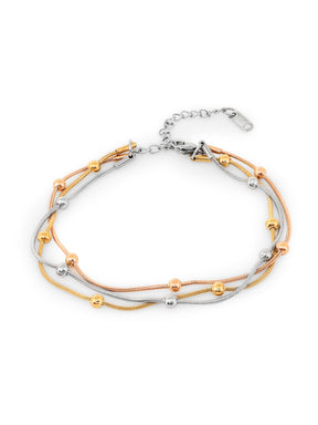 French Connection Textured Champagne Round Dial With Gold Two Tone Stainless Steel  Strap Watch - For Womens FCN0145TM